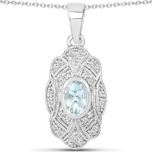 Elegant Silver Pendant with Blue Gemstone
